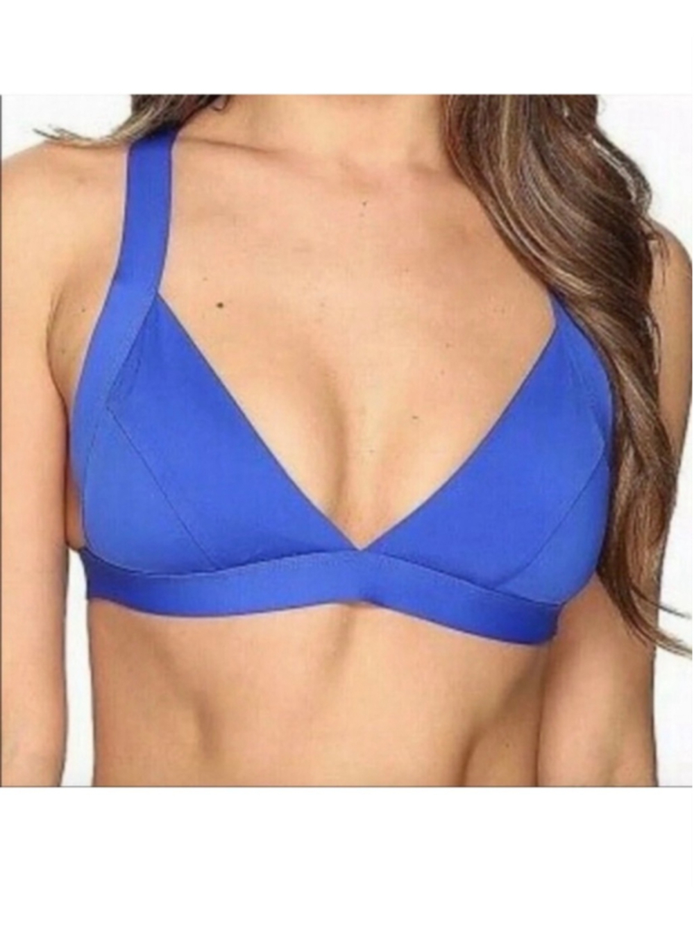Onia Alexandra Cobalt Blue Triangle Strappy Back Swim Top- Size Small